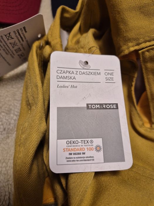 Czapka z daszkiem musztardowa/złota NOWA Tom&Rose