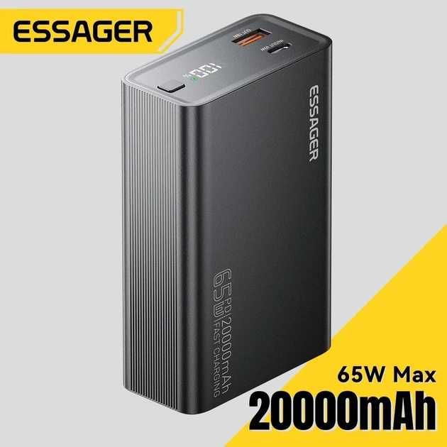 Павербанк Essager 20000mAh – PD 65W для ноутбука, телефона, планшета