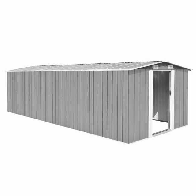 Vendo abrigo de jardim 257x580x181 cm metal cinzento