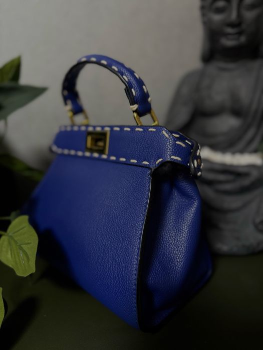 Сумка шкіряна Fendi синня
