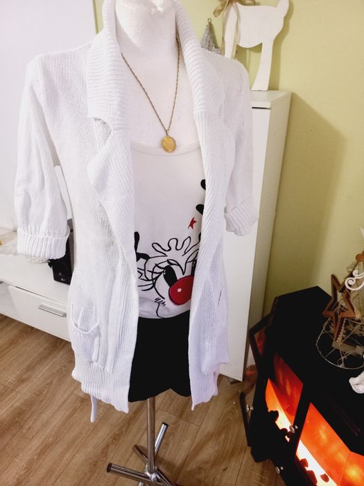 Kardigan biały Solar xS. 100 bawelna