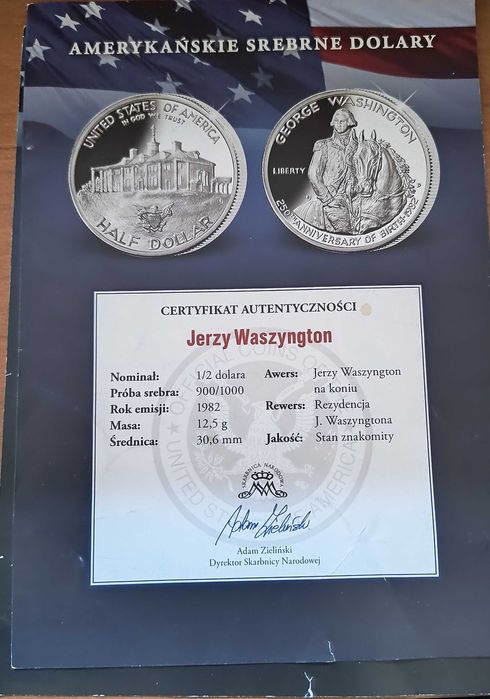półdolarówka z okazji 250. rocznicy urodzin George'a Washingtona