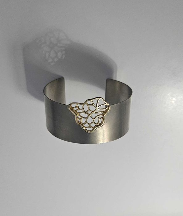 Bransoletka plaster miodu szeroka cuff tytan