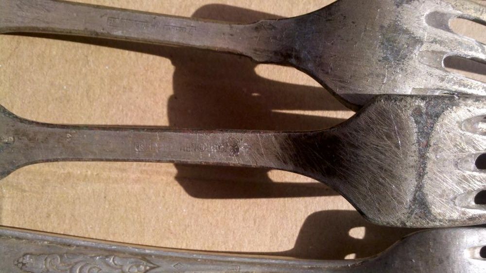 Винтаж: столовые приборы - вилки. ложки Гос.Банкь срібло