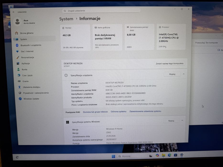 Laptop Asus ROG G751J