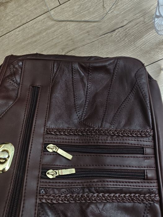 Czekoladowa torebka damska skórzana shopper vintage retro style