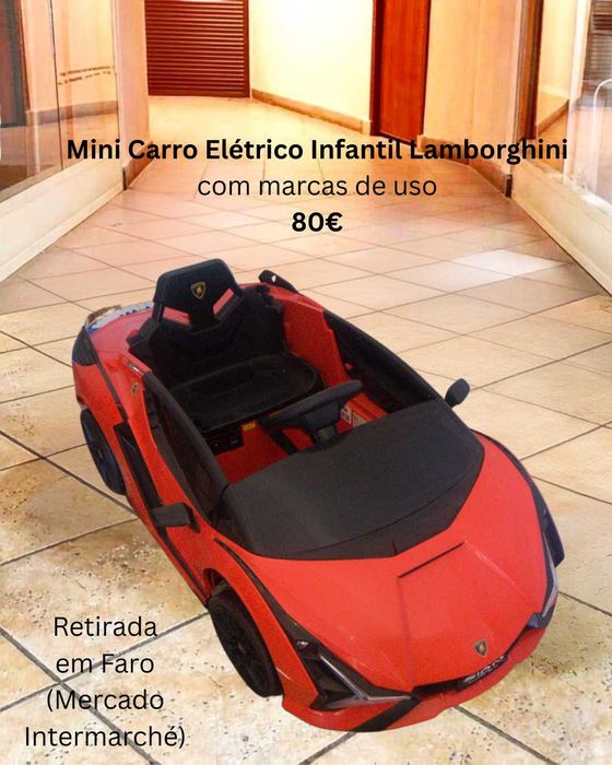 Mini Carro Elétrico Infantil Lamborghini com marcas de uso 80€
