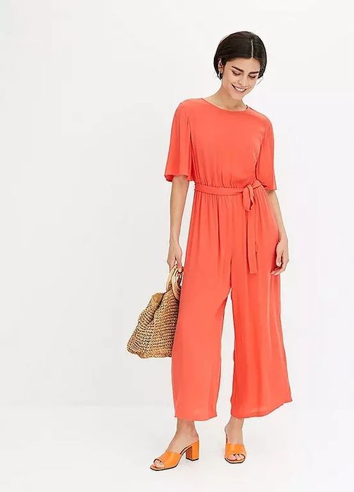 B.P.C kombinezon 7/8 krepowany czerwony 42.