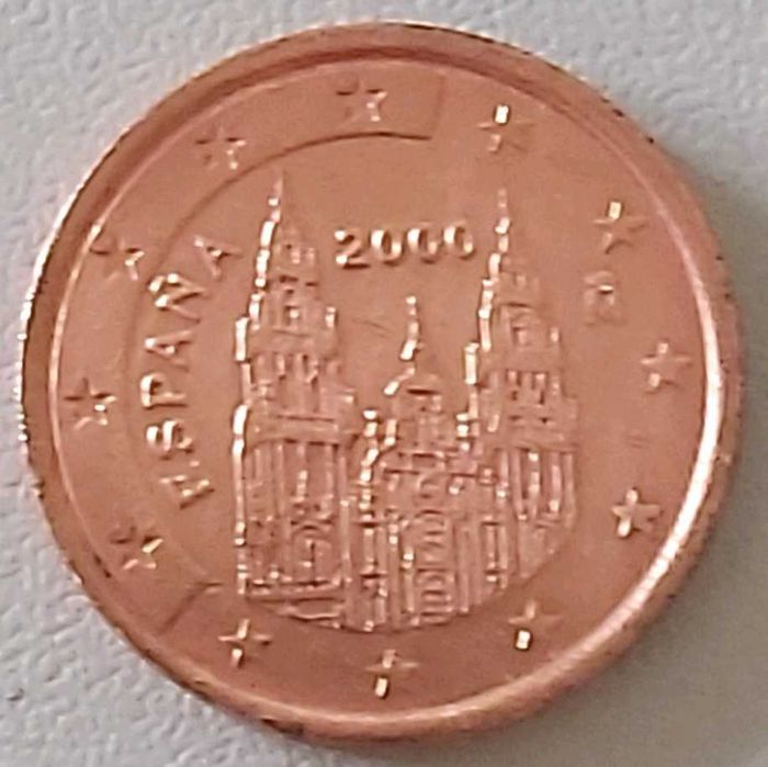 2-Cent Spanish Coin from 2000, Santiago de Compostela