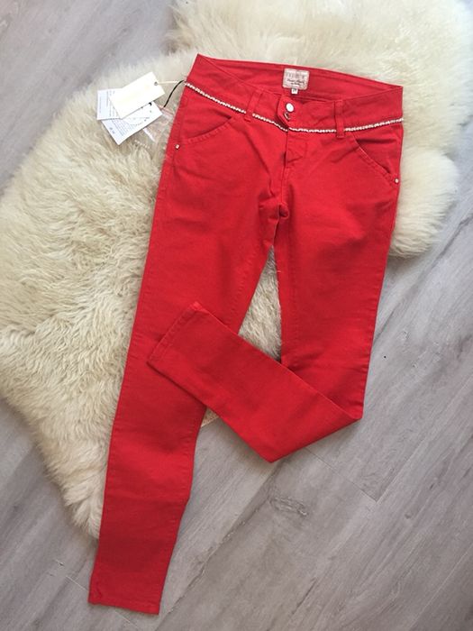 Красные джинсы со стразами MET. Италия