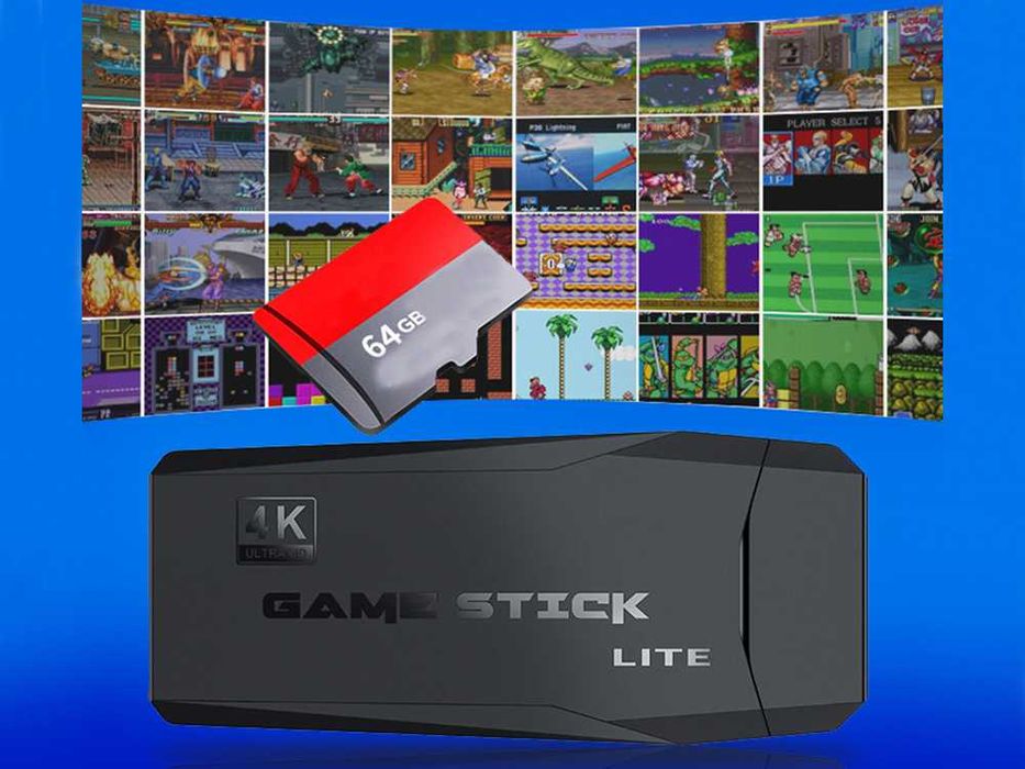 Consola de jogos retro com 2 comandos sem fio ligação hdmi