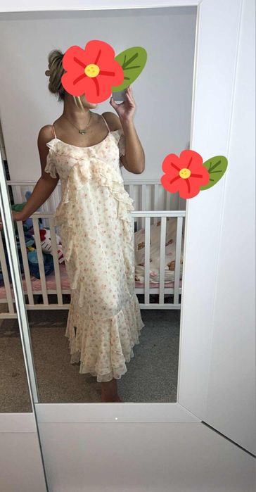 Sukienka maxi z falbanami Nowa