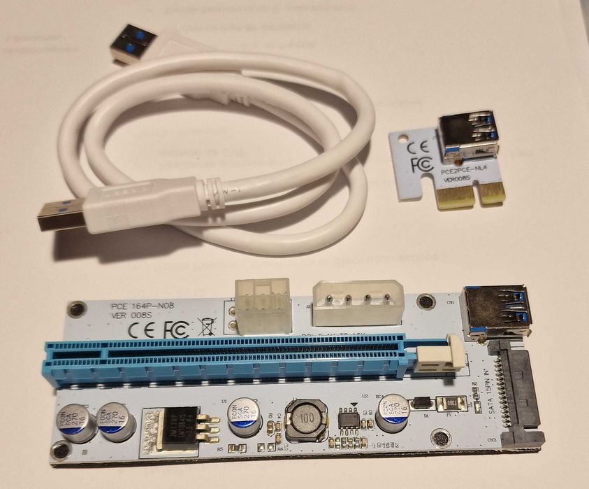 2 Unidades Riser PCI-E 1x to 16x GPU Mineração