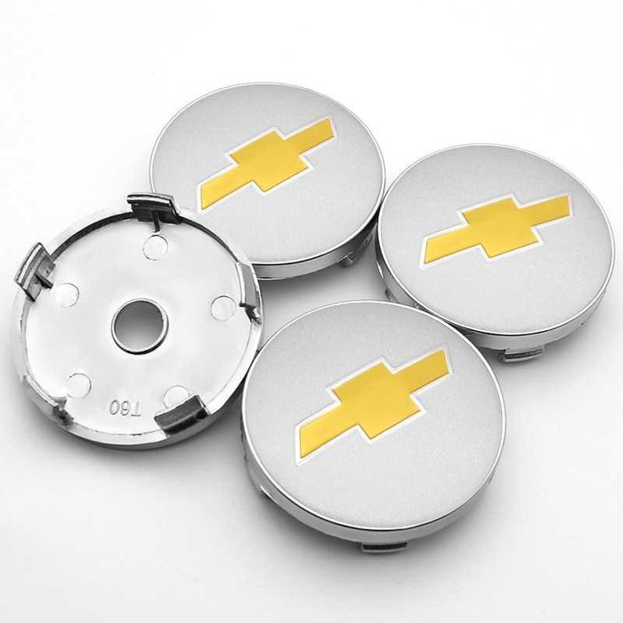 Centros/tampas de jante completos Chevrolet com 56, 60, 65 e 68 mm