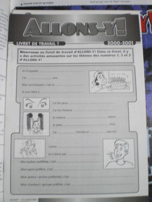 Revistas francesas  - Allons-Y, Ça va e Bonjour para tirar exercícios