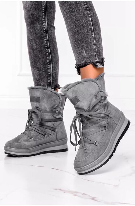 36 37 38 mukluli 39 40 botki śniegowce z futerkiem na platformie sznur