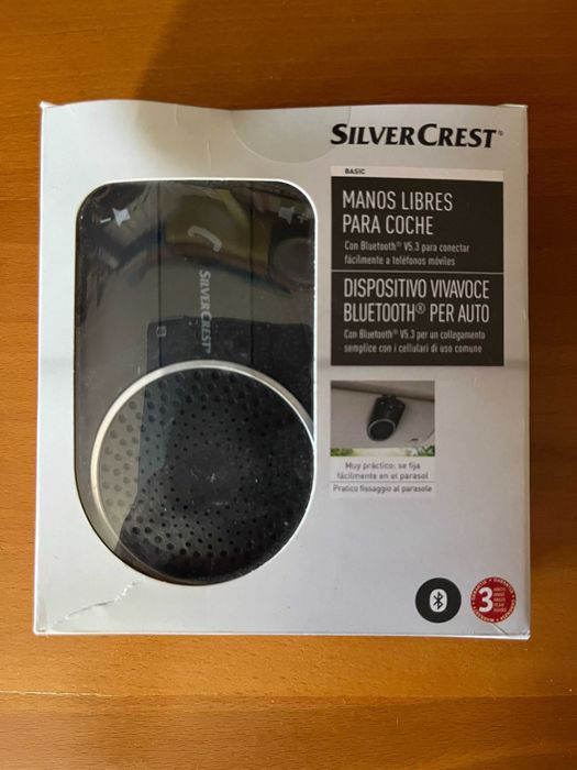 Alta voz Bluetooth Silver Crest para automóvel
