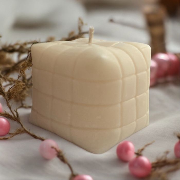 Świeca sojowa kostka bubble puff urodziny prezent slub wesele