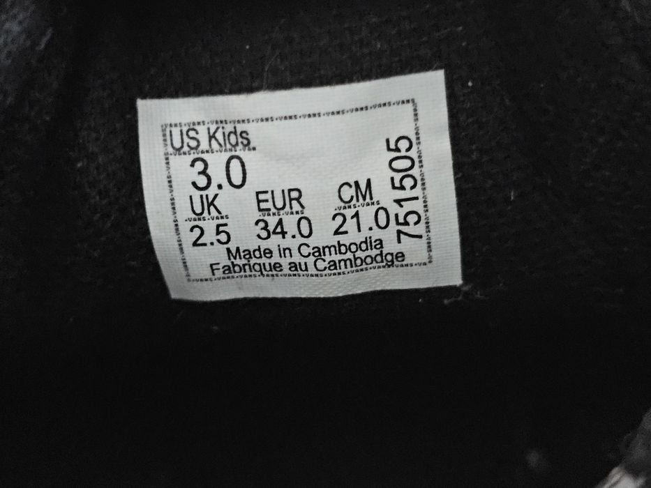 Vans buty trampki dla dziecka roz. 34 UE