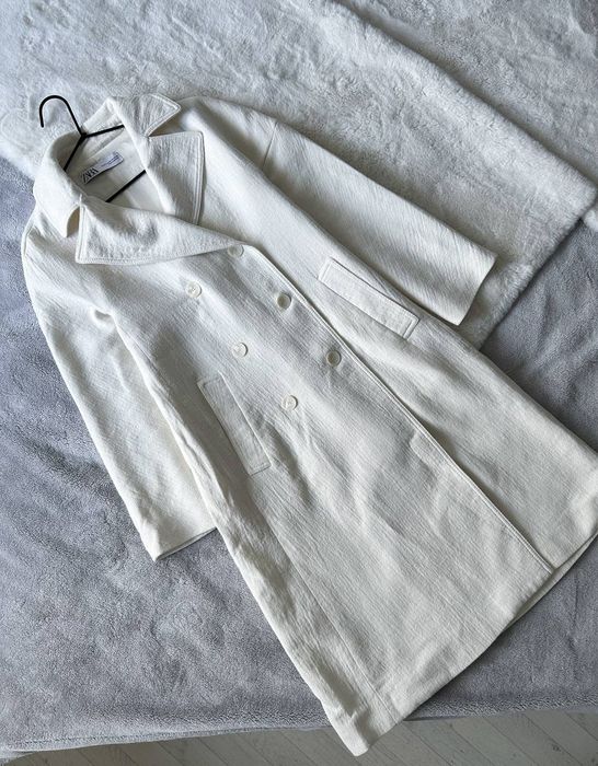 Білий весняний кардиган /пальто Zara Розмір M