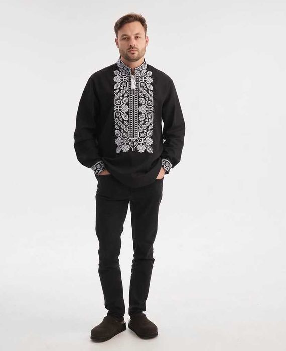 Чоловіча вишита сорочка вишиванка льон, мужская рубашка вышиванка