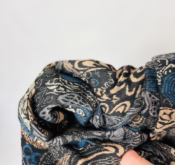 Czarno-kobaltowe spodnie w paisley XXL 44