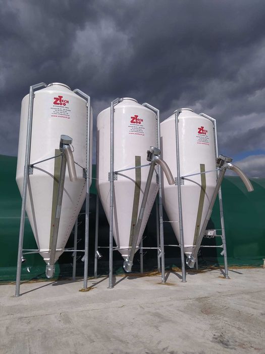 Silos paszowy poliestrowy SIV 8m3; 4,8t zbiornik na paszę z włókna szk