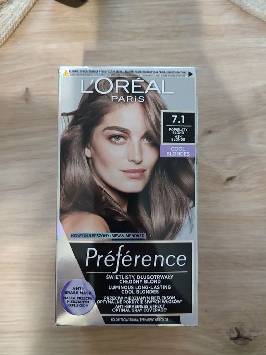 Loreal Preference Paris farba 7.1 popielaty blond