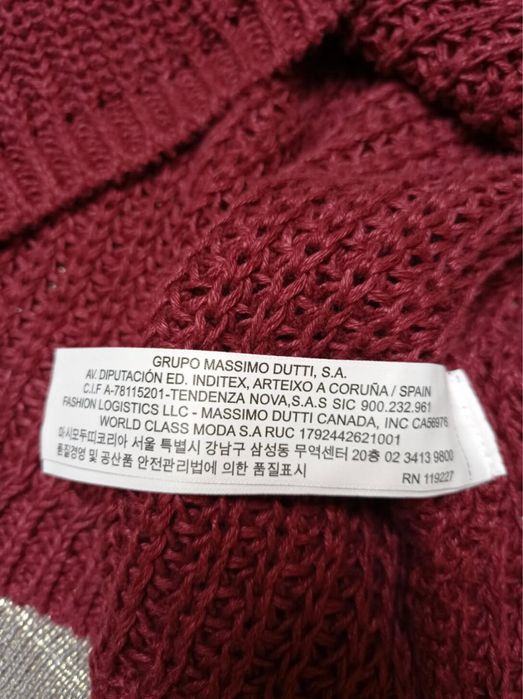 Burgundowy sweter Massimo Dutti