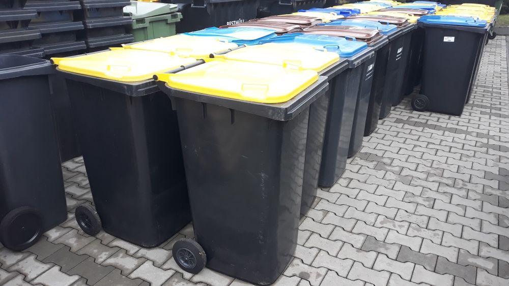 Kosz na śmieci 240 litrów solidny gruby plastik