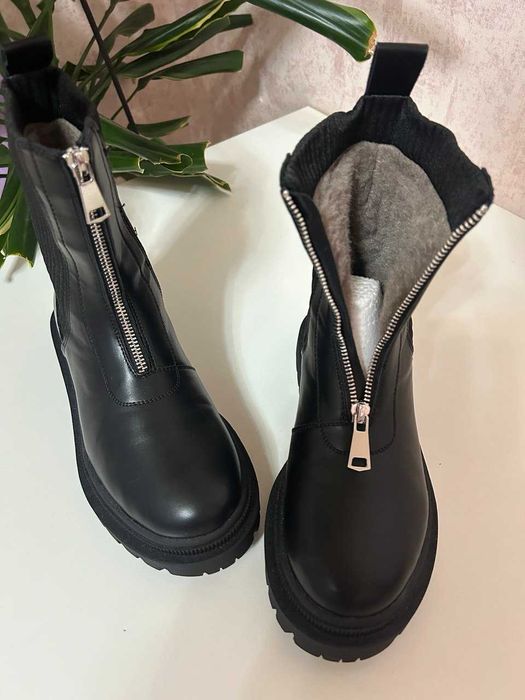 Женские зимние ботинки Челси натуральная кожа