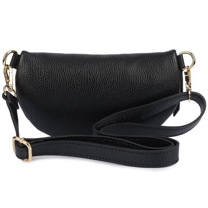 Damska Skórzana Włoska Saszetka Nerka na pasek regulowana pojemna