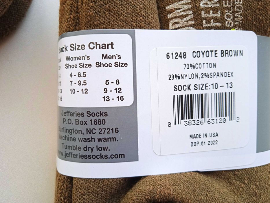 Носки тактичні військові Jefferies Socks. США. Нові