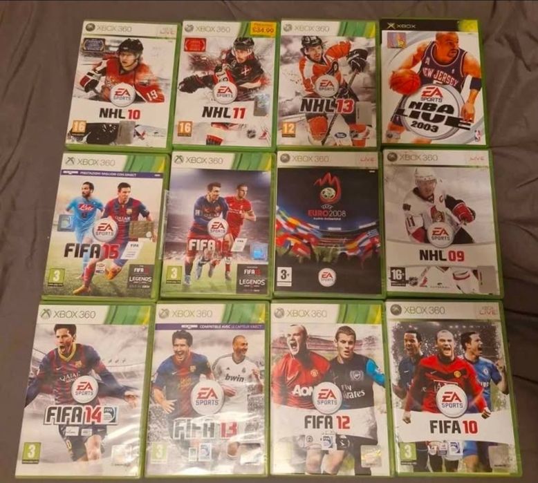 Jogos Fifa, NHL Xbox 360 (4€ cada ou 35€ tudo)