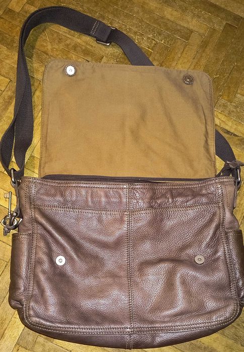 Fossil сумка чоловіча  коричнева шкіряна