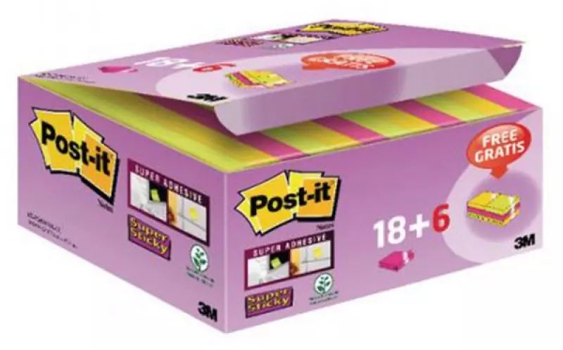 Paczka Karteczki Samoprzylepne 47,6X47,6Mm Mix Kolorów 24 Szt.. Nowy Produkt