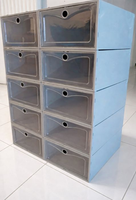 Organizer na buty 10 sztk szary wytrzymały stabilny pojemny szafka organizer