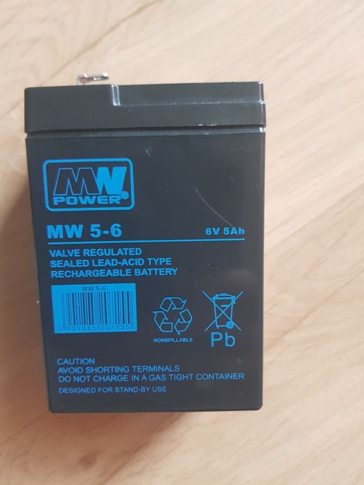 Akumulator MW 5-6 AGM 6V 5Ah MW Power,.