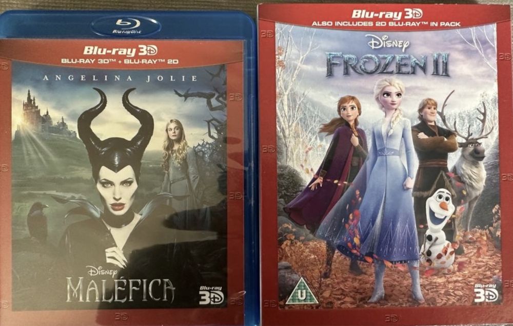 2 Filmes Disney Malefica e Frozen II (Blu-Ray 3D+2D)