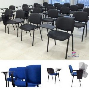 Cadeira visitante multiusos revestida tecido ou pele sintética Nova