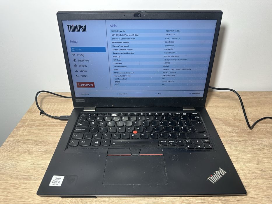 Laptop Lenovo ThinkPad L13 i5-10Gen do naprawy albo na części