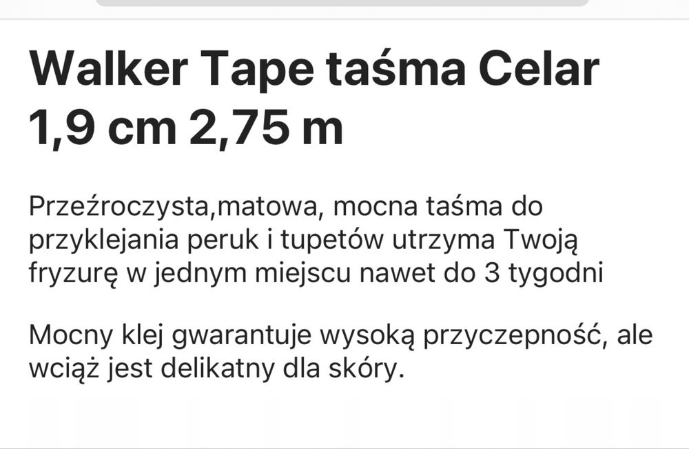 Taśmy do peruk Walker Tape