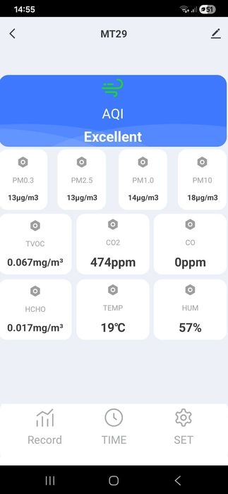 WEB WI-FI - Monitor da Qualidade do Ar c/ vários Alarmes e AQI