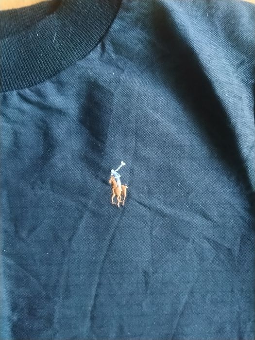 Grafitowa krótka bluzka koszulka polo Ralph Lauren 36