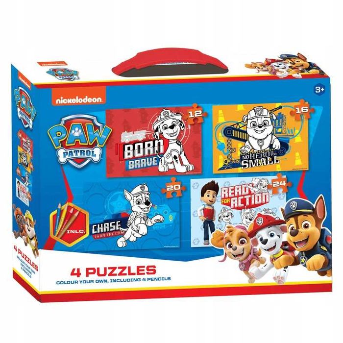 Psi Patrol Paw Patrol Puzzle Do Kolorowania 4 Szt