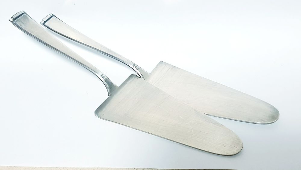 Vintage Auerhahn 2-piece cake/pastry server set with silver plating
