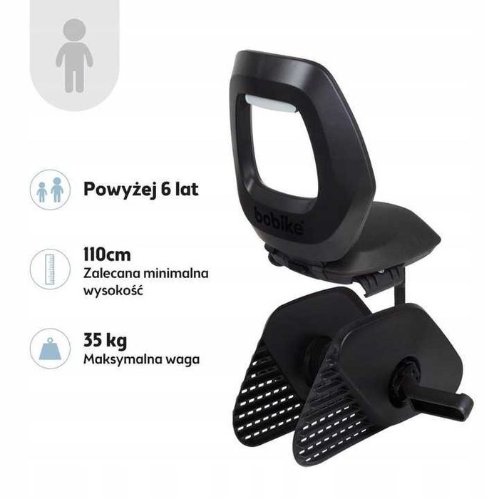 Fotelik rowerowy POZNAŃ tylny Bobike Junior na bagażnik roweru do 35kg