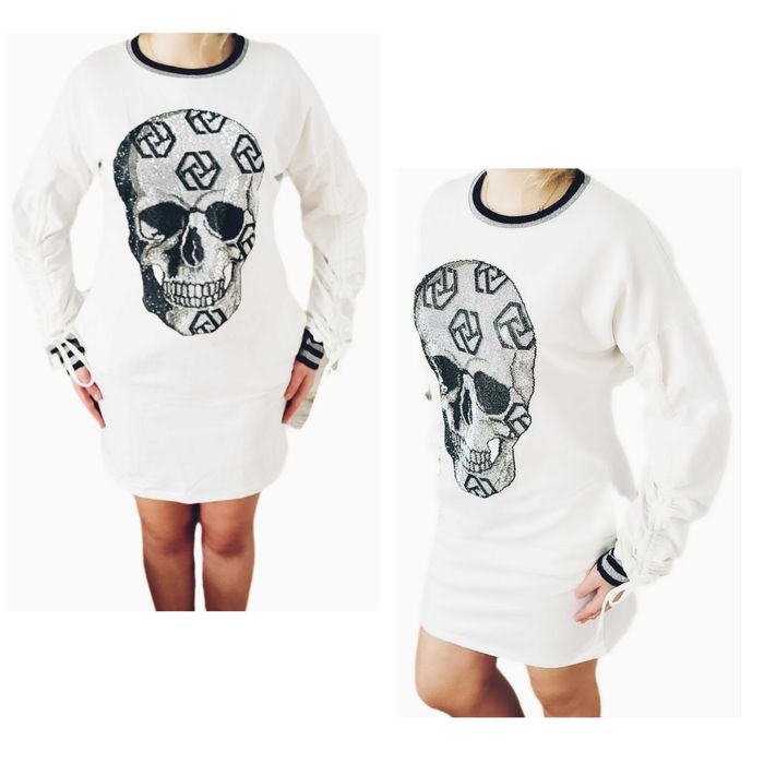 Sukienka Tunika cyrkonie TATU biała roz.M