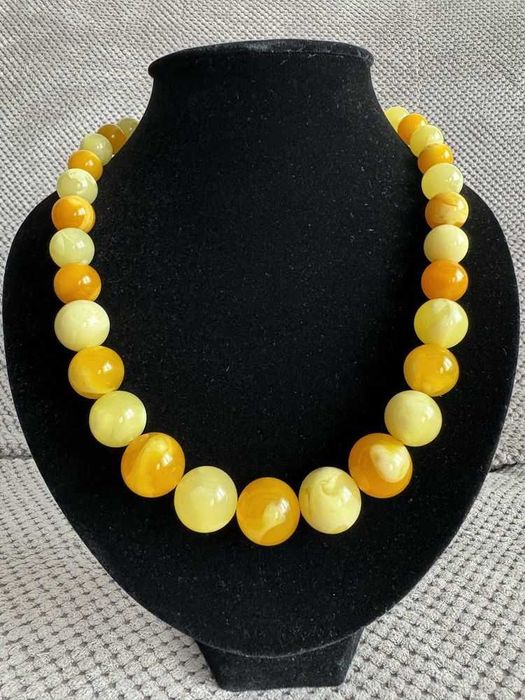 Bardzo ładne korale z naturalnego bursztynu, miodowo-cytrynowy