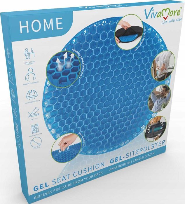 Ortopedyczna Żelowa poduszka na siedzenie VIVAMORE40cm x 4cm P359